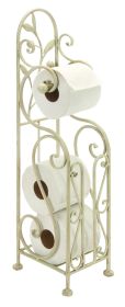 Noe Benzara Classic Free standing Metal Toilet Paper Holder, Off White