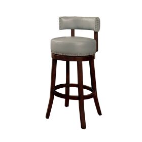 Shirley Contemporary 29" Barstool With pu Cushion, Gray Finish, Set of 2