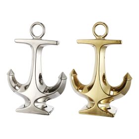 Nautical Ceramic Ship Anchor Decor, Set of 2, Gold and Silver