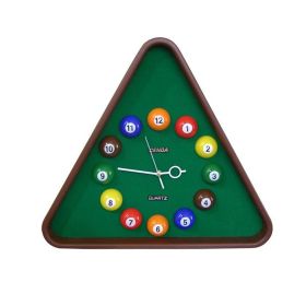 Pool Theme Triangular Shape Plastic Clock, Multicolor