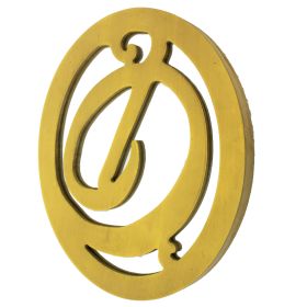 Set of 2 Wooden Oval Frame Wall Monogram with D Letter, Yellow