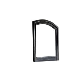 Traditional Style Wooden Frame Dresser Mirror with Curved Top, Black