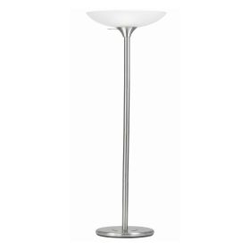 3 Way Torchiere Floor Lamp with Frosted Glass shade and Stable Base, White