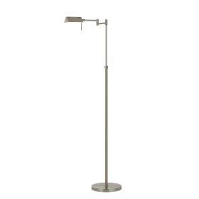 10W LED Adjustable Metal Floor Lamp with Swing Arm, Chrome