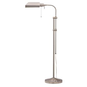 Metal Rectangular Floor Lamp with Adjustable Pole, White