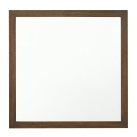 Transitional Style Wooden Frame Mirror with Grain Details, Brown