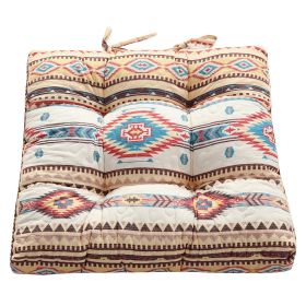 Tisa Traditional Ikat Pattern Fabric Chair Pad, Multicolor