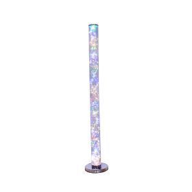 Floor Lamp with LED Bulbs and Wireless Remote Control, Silver