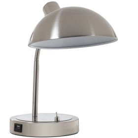 Desk Lamp with Adjustable Head and USB Port, Brushed Nickel