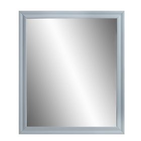 Tyra 39 Inch Wall Mirror, Rectangular Wood Frame, Gray