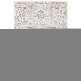 Tyra 5 x 7 Medium Soft Polyester Fabric Floor Area Rug, Washable, Medallion Pattern, Multicolor