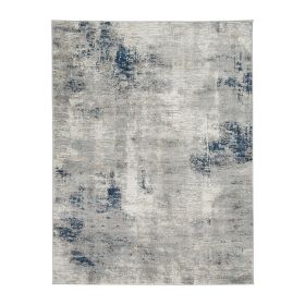 Vin 5 x 7 Vintage Floor Area Rug, 8mm, Medium, Washed Gray, Blue, Ivory
