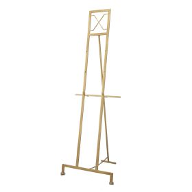 57 Inch Easel Stand, Gold Iron Frame, Free Standing for an Artists Touch