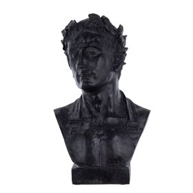 11 Inch Resin Atticus Bust Statue in Hand Painted Modern Matte Black FInish