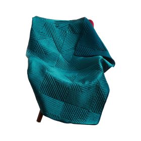 Ahab 60 x 50 Quilted Throw Blanket, Polyester Filling, Teal Dutch Velvet