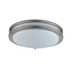 14 Inch Modern Ceiling Lamp with Frosted Acrylic Plate, Steel Trim, White
