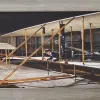 16 x 30 Wall Art, Traditional Vintage Plane Design, Canvas, Brown, Black