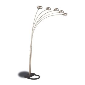Modern Floor Lamp with black bottom base, Chrome