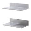 VEVOR 8.6" x 16" Stainless Steel Shelf, Wall Mounted Floating Shelving with Backsplash, 44 lbs Load Capacity Commercial Shelves