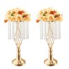 VEVOR 12PCS 49cm/19.3' Tall Crystal Wedding Flower Stand, Metal Wedding Centerpiece Vase