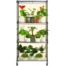 VEVOR Plant Stand with Grow Light, 4-Tier Plant Shelf with 45W Full Spectrum Grow Light, 3 Mode Plant Light with Timer and Wheel for Seed Starting