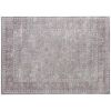 Machine Washable Area Rug 5x7, Non-Slip Traditional Flower Print Floor Carpet for Living Room, Bedroom, Grey and Brown