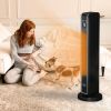 2-In-1 Portable Electric Tower Heater, Oscillating Space Heater for Indoor Use with Remote Control, 8H Timer, Three Heating Modes(High, Low, Fan)