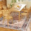 Area Rug 4x6, Machine Washable Rug, Non-Slip Boho Print Pattern Medallion Carpet for Living Room, Bedroom, Tawny Brown