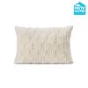 HGTV Art Deco Brushed Faux Fur Pillow Snowbound 14 x 20 inches