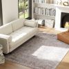 Machine Washable Area Rug 5x7, Non-Slip Traditional Flower Print Floor Carpet for Living Room, Bedroom, Grey and Brown