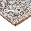2 PCS Botanical Panel Distressed Carved Wood Wall Decor Set