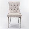 Collection Modern, High-end Tufted Solid Wood Contemporary Velvet Upholstered Dining Chair with Chrome Stainless Steel Plating Legs,Nailhead Trim