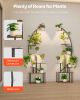 VEVOR Plant Stand Indoor with Grow Lights, 65.5 in Tall 7-Tiered Lighted Plant Shelf, 2 Pack Metal Corner Plants Holder, 3 Timer & 10 Brightness