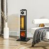 31" Electric Freestanding Fireplace with Oscillation, Remote Control & 12H Timer for Indoors, 1400W, Black