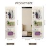 Wall Mounted Full Length Mirror, Full Body Mirror with Shelf, Full Body Mirror with Hook Wall Mounted Mirror with Multifunctional Design Panel