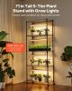 VEVOR Plant Shelf with Grow Light, 5-Tier Indoor Plant Stand, 71 in Tall Plants Display Rack with Wheels & 4/9/14H Timer