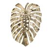 18.9x13.4x1.4" Gold Monstera Leaf Wall Décor