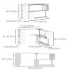 55" Corner Computer Desk, 360° Rotating L-Shaped Desk, Home Office Workstation with 3-Tier Shelves, Bookshelf, White