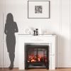 Fir Wood Fireplace Mantel Surround, 44.75" W x 40" H, Freestanding Electric Fireplace Stove Mantel, Distressed White