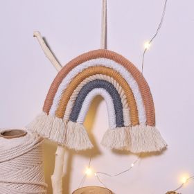 1pc Vibrant Rainbow Macrame Wall Hanging - Stunning Home Decor for Living Room, Bedroom, and More (Color: coffee)