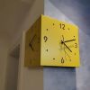 Nordic Square Modern Corner Wall Clock with Sensor Night Light Christmas Gifts